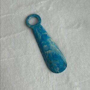 Blue and White Plastic Shoehorn